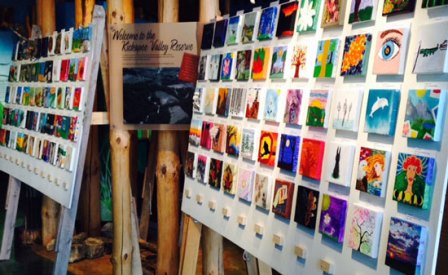 The Canvas Project Display showing the art canvases by various local artists